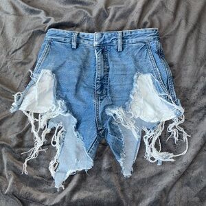 Distressed Frame denim cutoff shorts